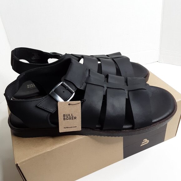 Bullboxer Men's Leather Sandal size 12M Black - Picture 1 of 12